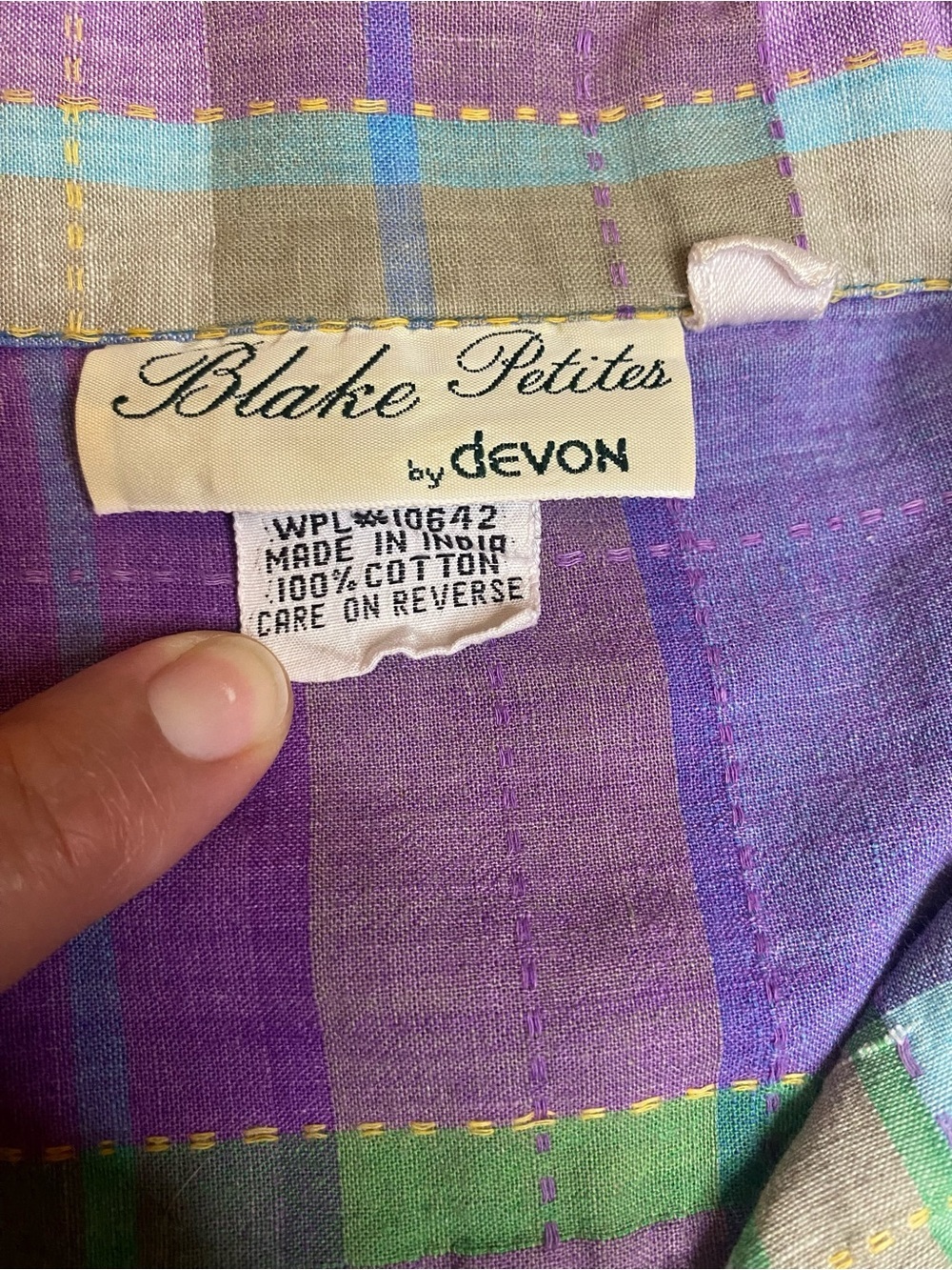 Vintage Devon Plaid Top Women’s M 90s Mom Cottagecore Whimsy Summer Twee Grandma - Picture 4 of 4